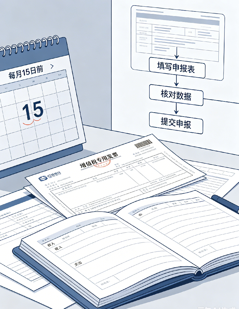 每月报税、发票管理、账本整理